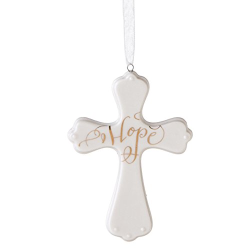 “Hope” Porcelain Cross Christmas Ornament