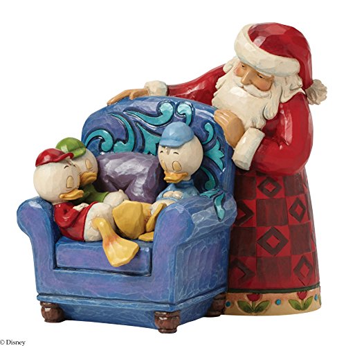 Jim Shore for Enesco Disney Traditions by Santa with Huey Dewey and Louie Figurine, 6.125-Inch