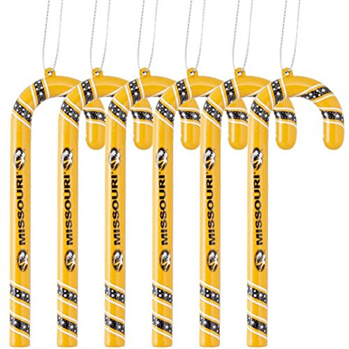 Missouri Tigers Official NCAA 5 inch Candy Cane Christmas Ornament Set by Forever Collectibles