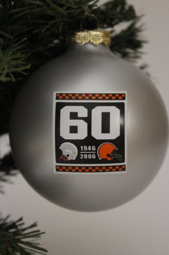 Cleveland Browns NFL 60 YR Anniversary(1946-2006) 3″ Glass Christmas Ornament