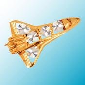 24K Gold Plated Space Shuttle Free Standing – Clear – Swarovski Crystal