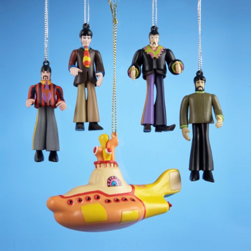 Kurt Adler Yellow Submarine 5-Piece Ornament Gift Box Set