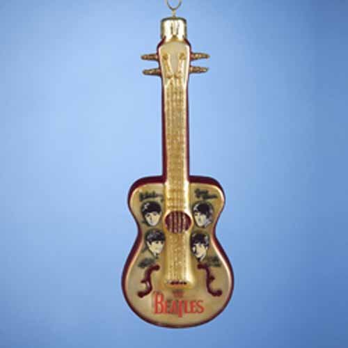 Kurt Adler Glass Beatles Guitar Ornament, 5-Inch