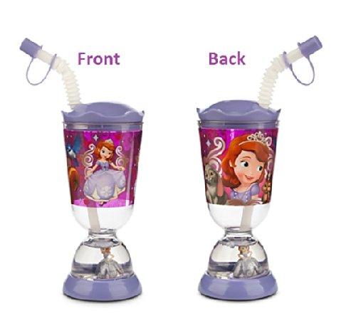 Sofia the First Snowglobe Tumbler with Straw Fun Floats Sipper Tumbler Drinking Bottle