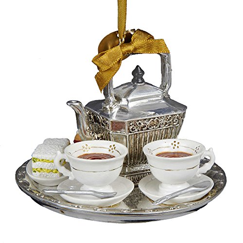 Kurt Adler Downton Abbey Teapot Set Ornament, 4.13-Inch