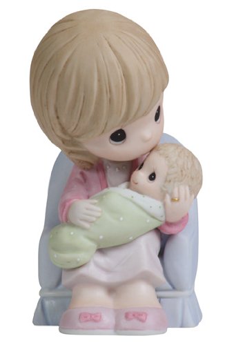 Precious Moments Seated Mother Kissing Infants Head Figurine