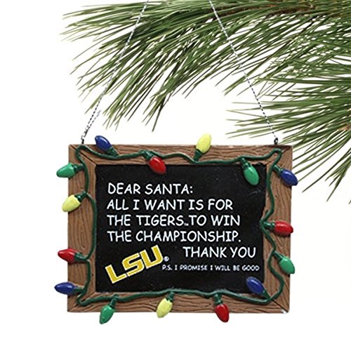 LSU Tigers Official NCAA 3 inch x 4 inch Chalkboard Sign Christmas Ornament by Forever Collectibles