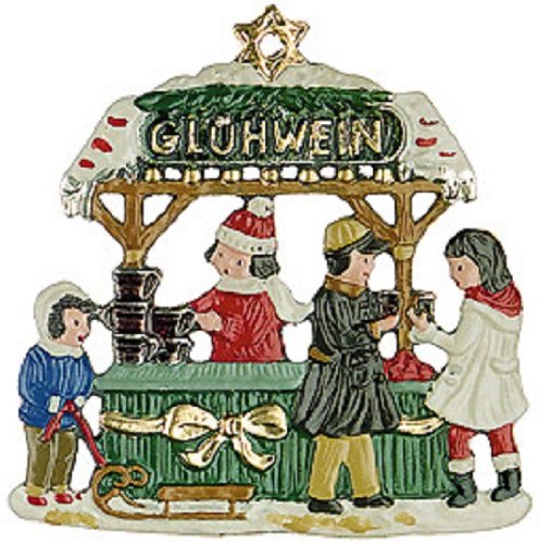 Gluehwein Christmas Wine Stand German Pewter Ornament