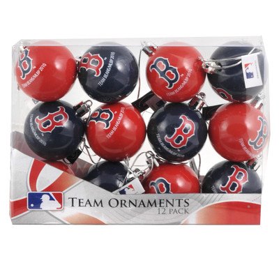 MLB Plastic Ball Ornament (Set of 12) MLB Team: Boston Red Sox