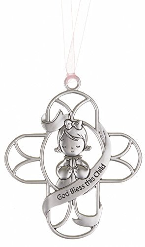 God Bless This Child – Baby Girl Crib Cross Ornament by Ganz