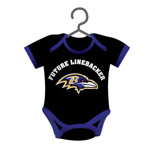 Baltimore Ravens Official NFL 4 inch x 3 inch Baby Shirt Ornament by Evergreen