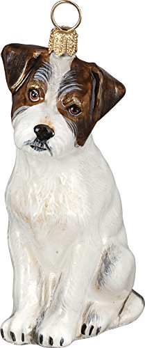 The Pet Set Blown Glass European Dog Ornament by Joy to the World Collectibles – Jack Russell Terrier Rough Coat