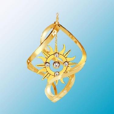 24K Gold Plated Sunburst Mini Classic Spiral – Swarovski Crystal