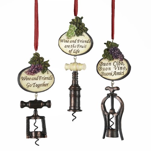Kurt Adler 5-1/2-Inch Tuscan Antique Bottle Opener Ornaments, Set of 3