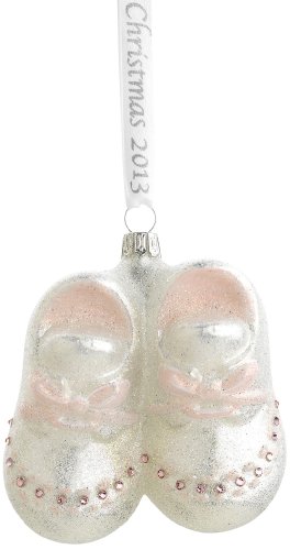 Reed & Barton Baby’s First Booties Christmas Ornament, 3-1/4-Inch, Pink
