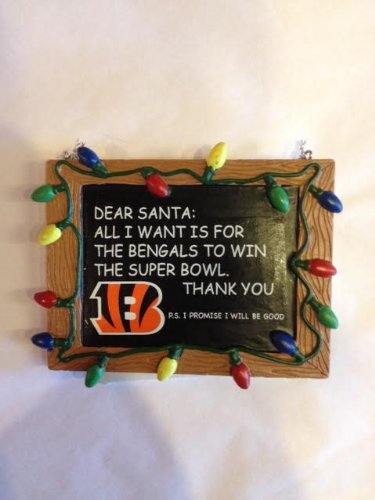 Cincinnati Bengals Official NFL 3 inch x 4 inch Chalkboard Sign Christmas Ornament