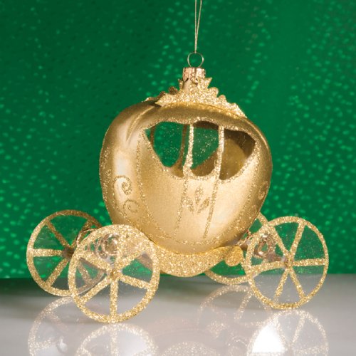 De Carlini Cinderella Carriage Italian Mouthblown Christmas Ornament