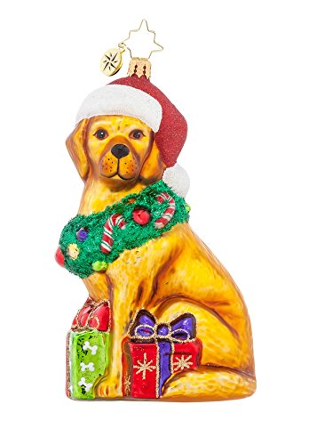 Christopher Radko Glass Christmas Retriever Holiday Dog Ornament #1018022