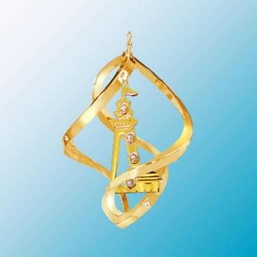 24K Gold Plated Lighthouse Mini Classic Spiral – Swarovski Crystal