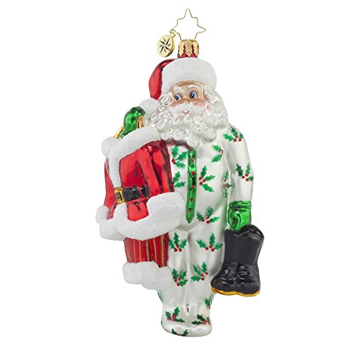 Christopher Radko Ready to Wear Santa Glass Christmas Ornament – 5.75″h.