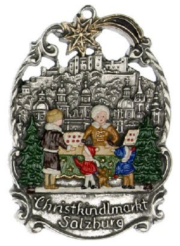 Christmas Market in Salzburg German Pewter Ornament