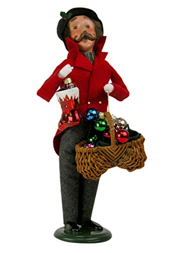Byers Choice Caroler Man with Glass Ornaments 2015