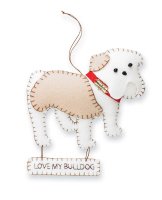 Mud Pie Felt “I Love My…” Dog Ornaments (Bulldog)