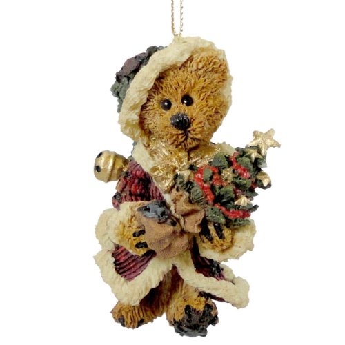 Boyds Bears Resin Elliot With Tree Ornament Christmas Bearstone Santa – Resin 3.00 IN