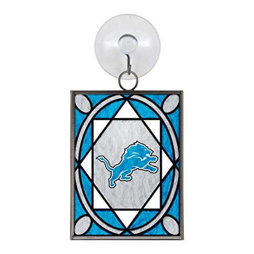 Detroit Lions Official NFL 2 inch x 3 inch Stained Glass Christmas Ornament by Topperscot