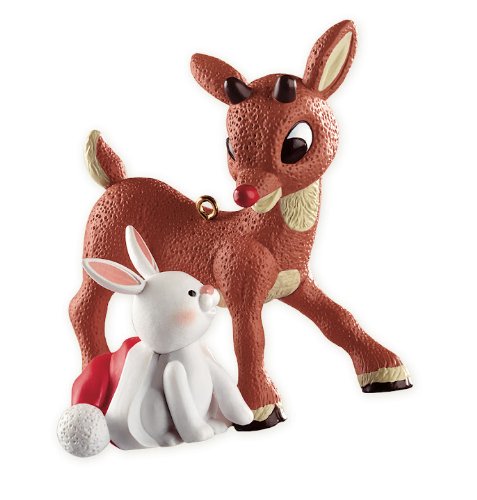 Rudolph With Bunny 2012 Carlton Heirloom Ornament