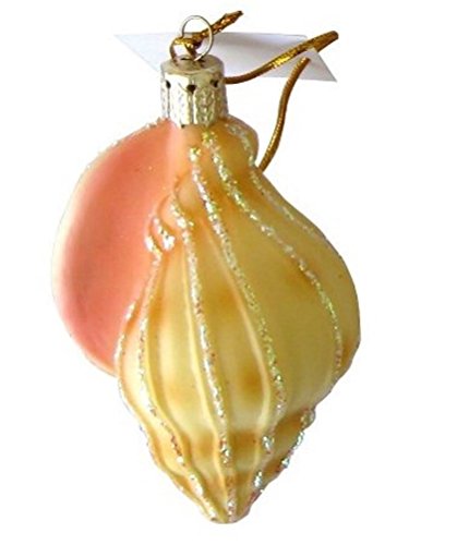 Blown Glass Conch Shell Christmas Ornament