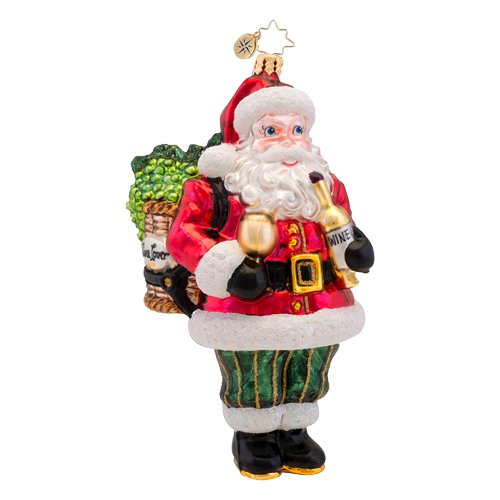 Christopher Radko Wine Not Nick? Glass Christmas Ornament 2014