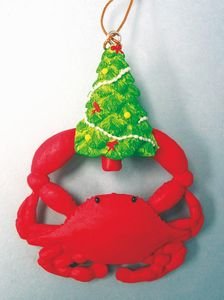 Crab with Christmas Tree Ornament