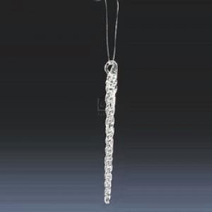 SET OF 12 GLASS CLEAR TWIST ICICLE ORNAMENTS