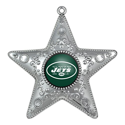 New York Jets – NFL Official 4.5″ Silver Star Ornament