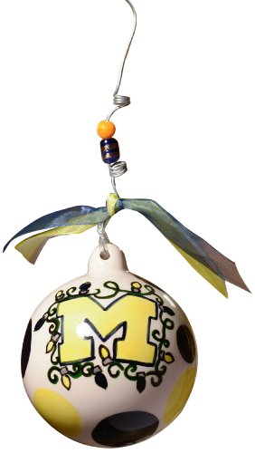 Glory Haus Michigan Ball Ornament, 4 by 4-Inch