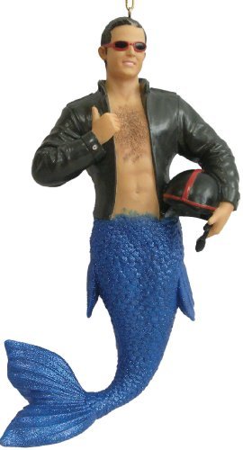 December Diamonds Hairy Chest Victor Motorcycle Merman Ornament-Great Abs -Retired by December Diamonds so a Real Collector’s Item!!!