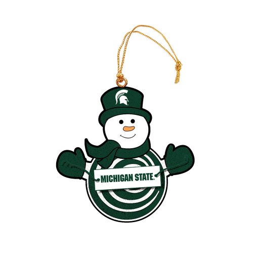 Michigan State University Snowman with Sign Ornament