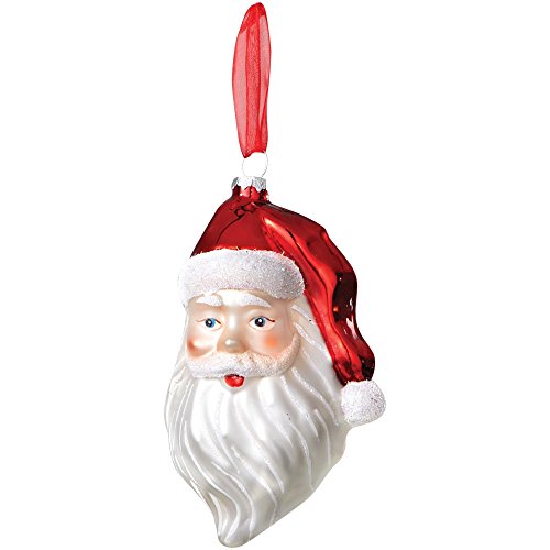 Sage & Co. XAO11075RD Glass Santa’s Head Ornament