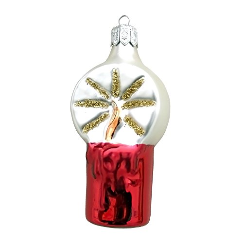 Polish Glass Hand-Blown Ornament – Candle – 3.5″H X 1.5″W X 1.25″D