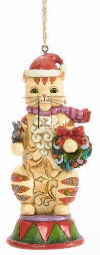 Jim Shore for Enesco Heartwood Creek Cat Nutcracker Ornament, 5-Inch