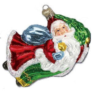 Old World Christmas Ornament Soaring Santa