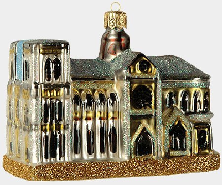 Notre Dame Cathedral Polish Glass Christmas Ornament