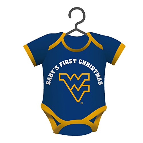 West Virginia Mountaineers Official NCAA 4 inch x 3 inch Baby Shirt Ornament by Evergreen