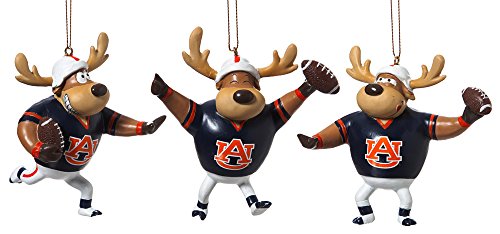 Auburn University Tigers Football Player Christmas Ornaments Set of 3
