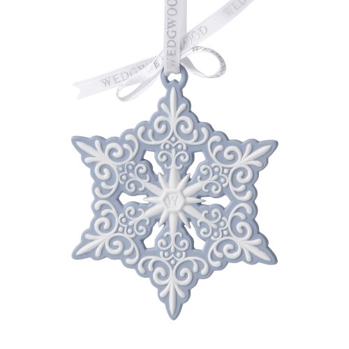 Wedgwood Blue and White Snowflake Ornament