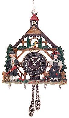 Cuckoo Clock German Pewter Christmas Ornament