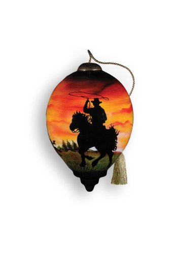 Ne’Qwa Art Cowboy – Glass Ornament Hand-Painted 229-NEQ