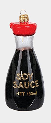 Bottle of Asian Soy Sauce Polish Mouth Blown Glass Christmas Ornament