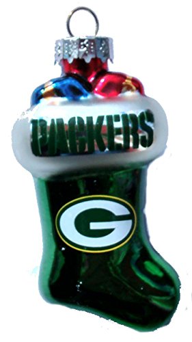 Glass Christmas Stocking Green Bay Packers Christmas Ornament